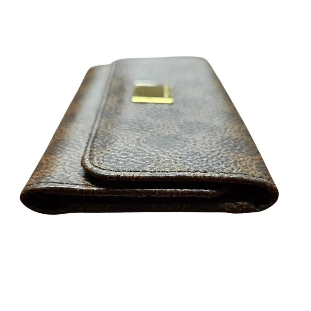 Vintage Celine Macadam Canvas 6 Key Holder Case Wallet Brown Leather Italy Auth - Picture 5 of 9